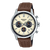 CASIO Edifice Chronograph 40mm EFR-575L-7AEF Kronograf, Beige urtavla, Datum, Brunt läderarmband