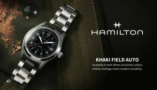 Hamilton Khaki Field Auto i stål med svart urtavla