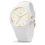ICE Glitter White infinity Klocka Vit, Guld index, Silikonarmband
