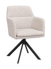 Gladstone karmstol ljusbeige tyg/svart metall snurr-tilt, en produkt av hög kvalitet till bra pris från Ulfåsa möbler