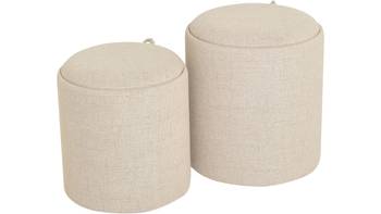 MAIKO Sittpuff/sidobord 2 st grå/beige , en produkt av hög kvalitet till bra pris från Ulfåsa möbler