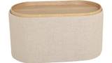 MAIKO Sittpuff/sidobord, oval, grå/beige, en produkt av hög kvalitet till bra pris från Ulfåsa möbler