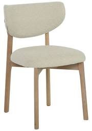 CONTENTO Matstol, tyg beige, vitpigm. ek, en produkt av hög kvalitet till bra pris från Ulfåsa möbler