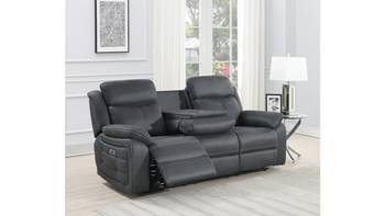 TEDDY Reclinersoffa 3  sits,tyg, grå, El, en produkt av hög kvalitet till bra pris från Ulfåsa möbler