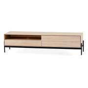 TV bänk 184 cm vitoljad ek, svart metallunderrede, en produkt av hög kvalitet till bra pris från Ulfåsa möbler