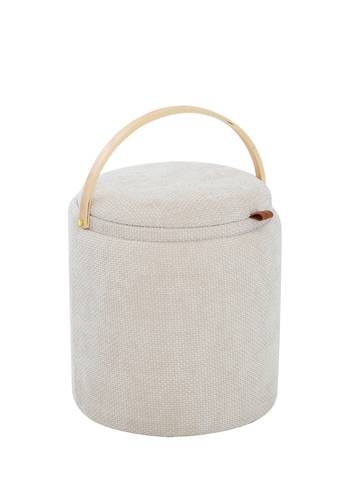 LYKKE Puff beige med trähandtag, en produkt av hög kvalitet till bra pris från Ulfåsa möbler