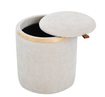 LYKKE Puff beige med trähandtag, en produkt av hög kvalitet till bra pris från Ulfåsa möbler