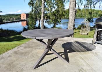 Runt bord Ø 112*73 cm, grå/vit, en produkt av hög kvalitet till bra pris från Ulfåsa möbler