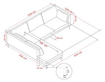 Corwin hörnsoffa 2,5+2,5-sits öppet avslut Vä ljusbeige tyg Rita #1 (k2), en produkt av hög kvalitet till bra pris från Ulfåsa möbler