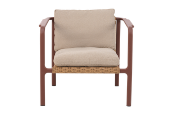Motty fåtölj Zin Red/Teddy Beige, en produkt av hög kvalitet till bra pris från Ulfåsa möbler