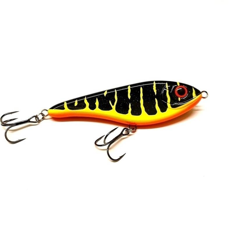 Buster Jerk Original 15 cm Sinking Gäddfemman Special i färgen Black Pike visad från sidan.