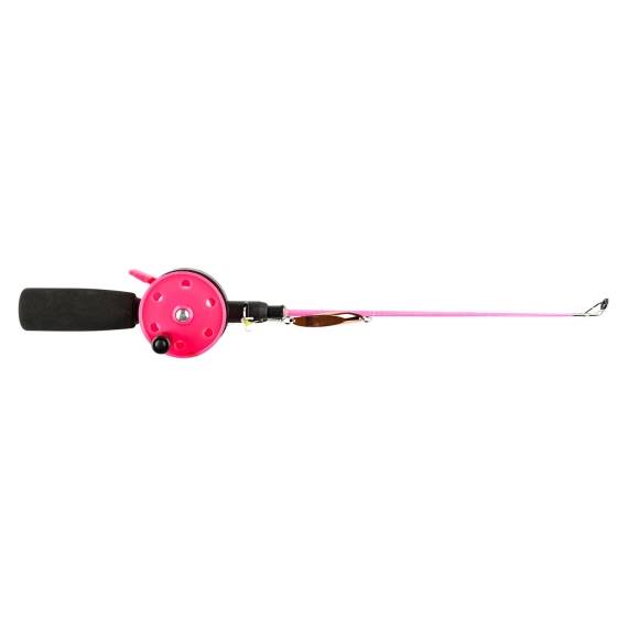 Ifish Pimpelset S Rosa Abborre – komplett pimpelset för abborrfiske med rosa pirk och påspolad lina.