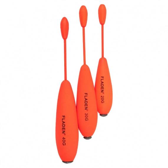 Fladen Orange Float – orange kastflöte, flera bärigheter (20-60 g) för mete och kastfiske