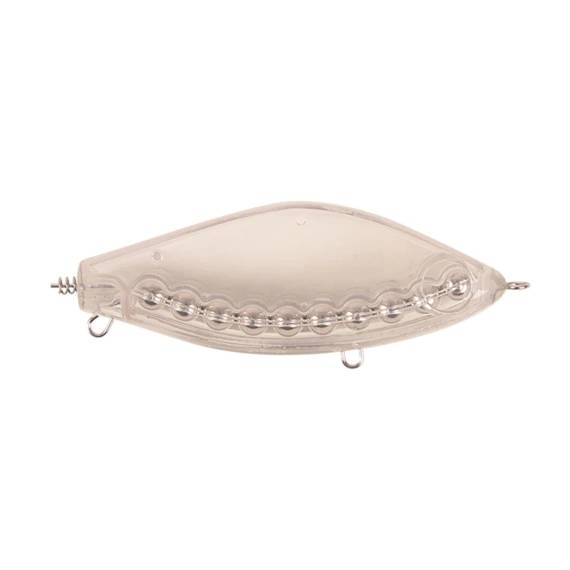 Strike Pro Guppie DS 9 cm 35 g Blanc Clear hybridbete med utbytbar svans och realistisk gång för gädda, gös och stor abborre.