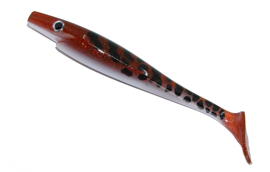 Pig Shad JR G5 20cm/50g Syltlaken – gäddbete med mörka naturtoner, realistisk gång och stark vibration för predatorfiske.