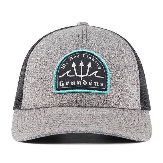 Grundéns Poseidon Low Pro Trucker Heather Charcoal lågprofilkeps med meshpaneler och justerbar snapback