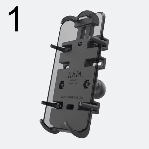 RAM® Quick-Grip™ Pro telefonhållare med säkert grepp för smartphone i fordon och båtar.