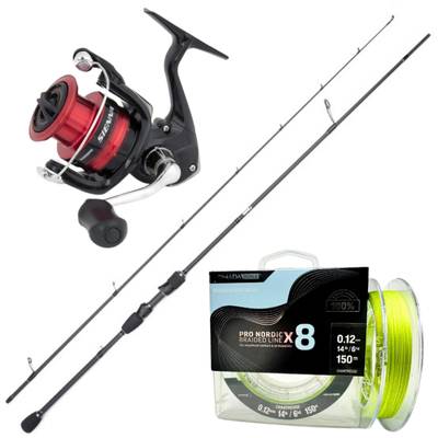Bite Of Bleak Gladius Spinning Combo med Shimano Sienna haspelrulle och flätlina.
