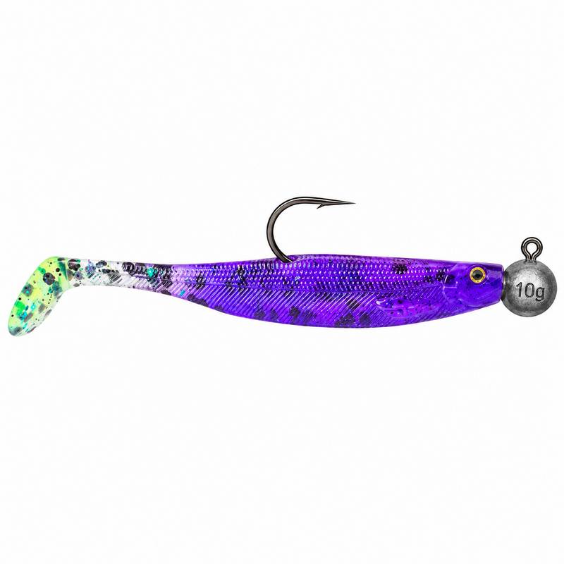 Westin ShadTeez Slim 10cm Antikhandlarn Junebug Custom färdigriggad med 10g jiggskalle och 3/0 jiggkrok