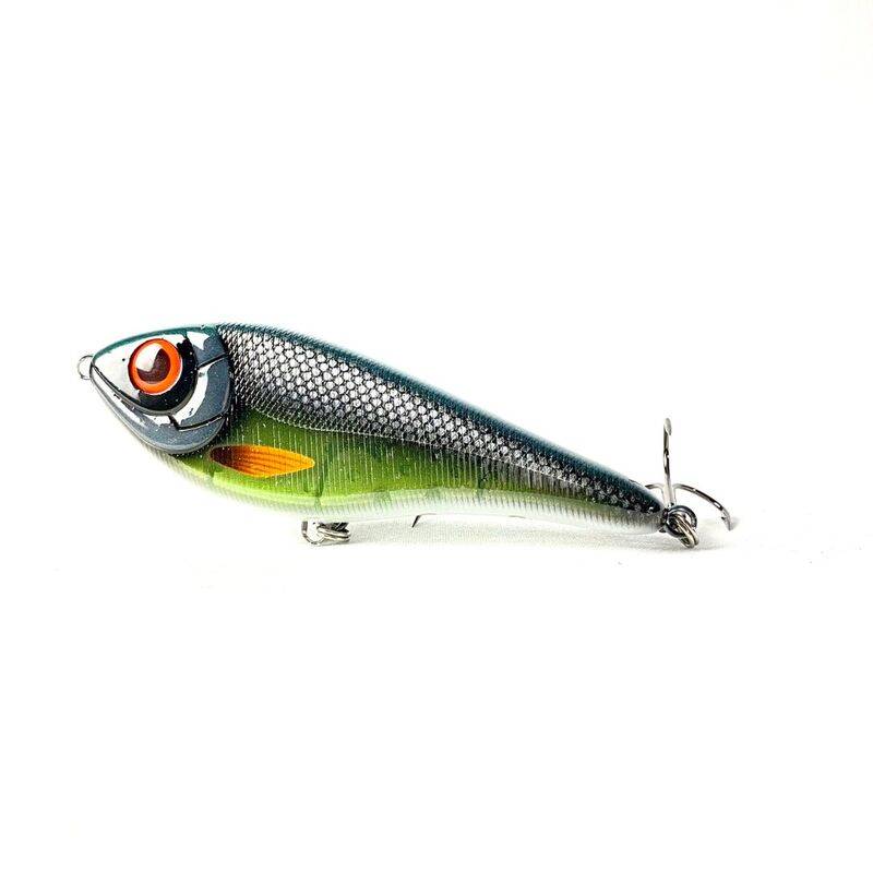 Buster Swim Slow Sink 13 cm 65 g – Glow Roach glidebait för gäddfiske