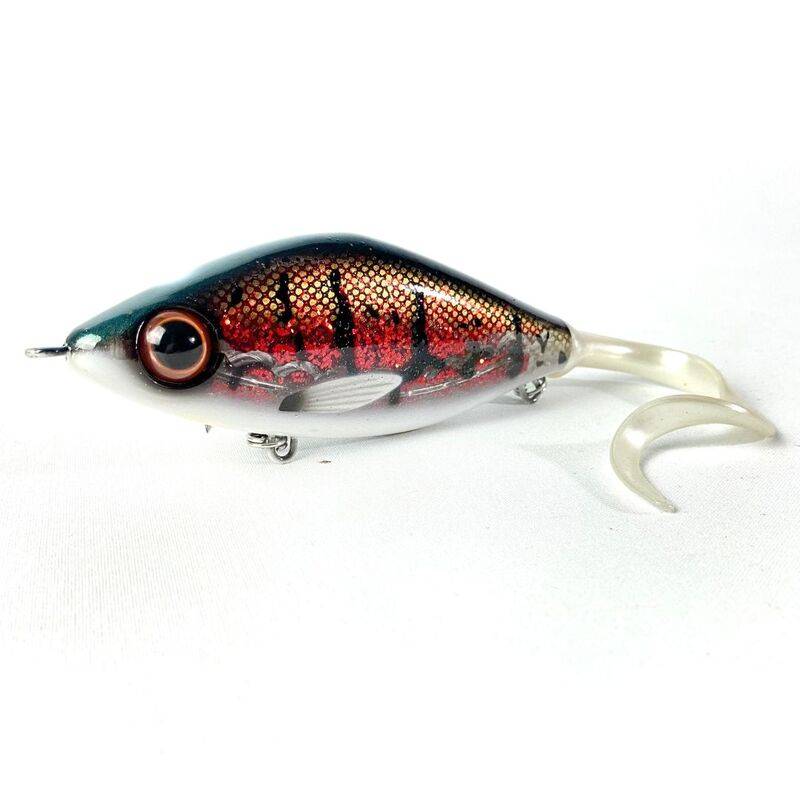 Strike Pro Trueglide Guppie 13,5 cm 120 g – Red Belly Burbot glidebait för gäddfiske