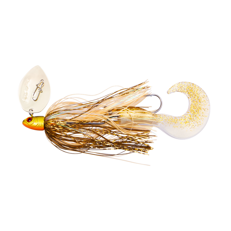 SvartZonker McShaker Pike Shallow 44 g bladed jig för grunt gäddfiske med vibrerande blad och silikonkjol