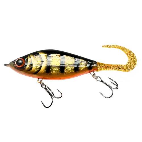 Strike Pro Guppie JR Sinking Gäddfemman Guldgrävarn i guldtonad färg för gäddfiske.