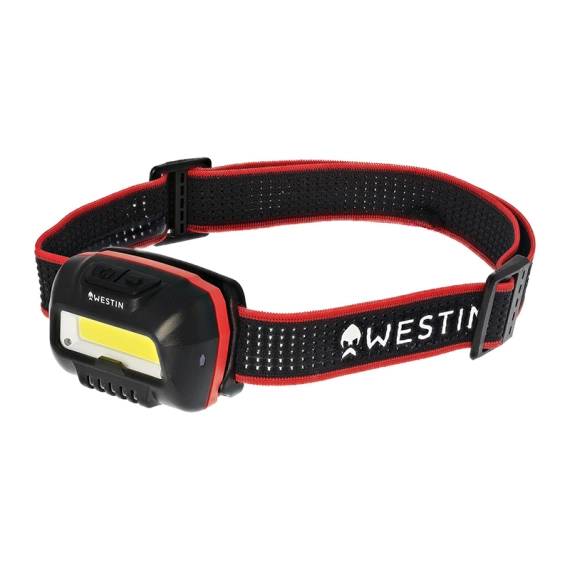 Westin Headlamp Halo LED 350lm – uppladdningsbar pannlampa med starkt ljus, justerbart band och vädertålig design för fiske och friluftsliv.