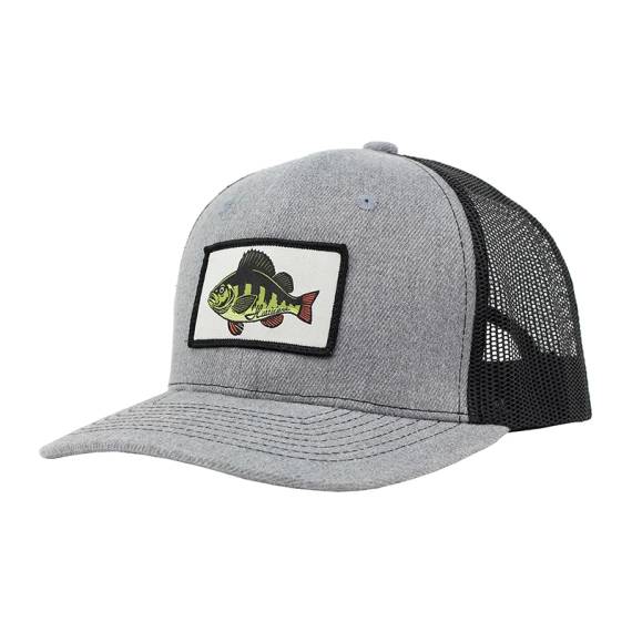 Hurricane Perch Patch Trucker Hat keps med abborremotiv och ventilerande mesh för fiske och outdoor
