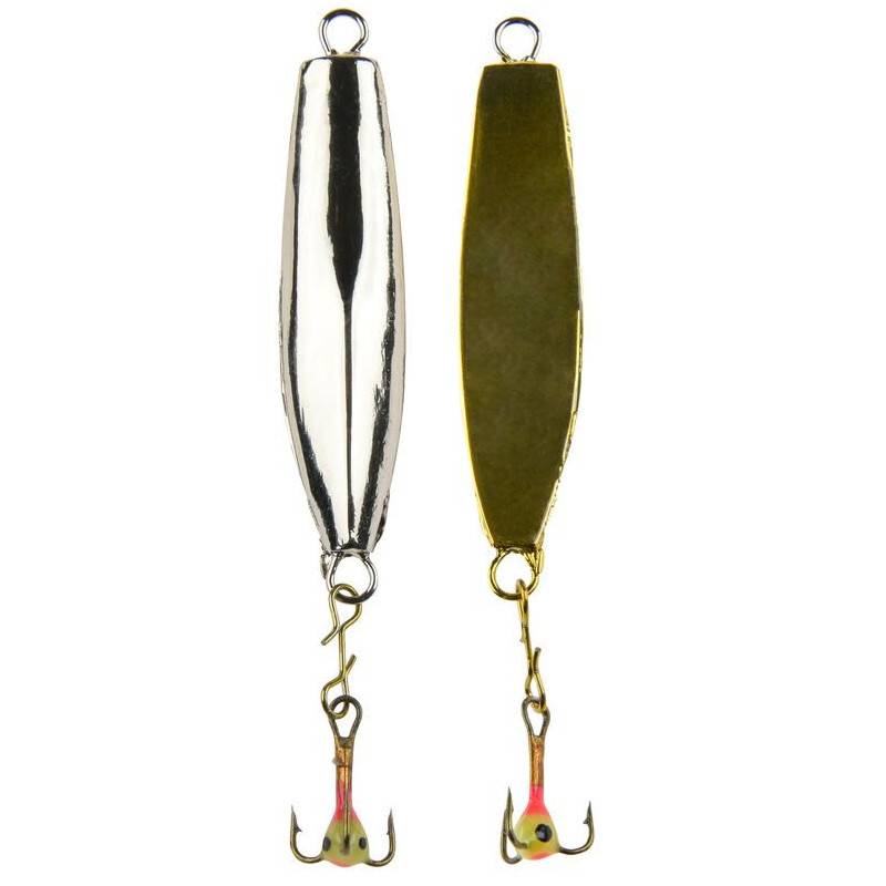 IFISH Hedlund 35 mm SG vertikalpirk – liten pirk i metallic-färg med krok för abborrfiske
