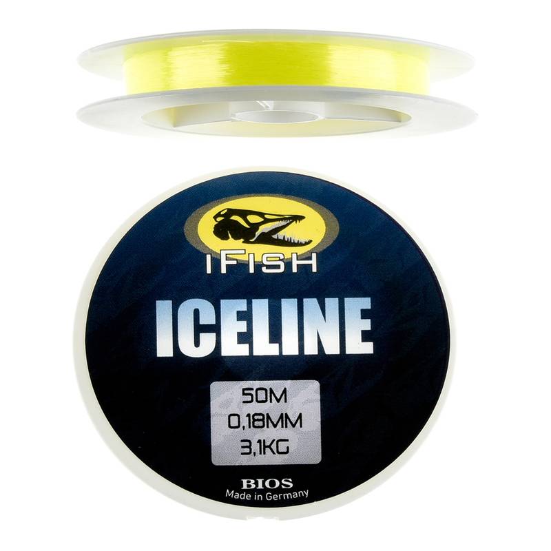 IFISH Iceline 50 m – gul isfiskelina på spole för pimpel och vinterfiske