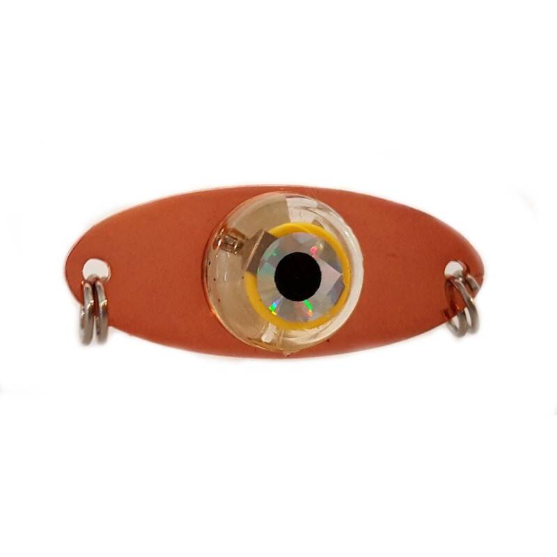 Wiggler Landöblinken Mini 40 mm koppar/röd – LED-blinkpirk för röding och öring vid isfiske