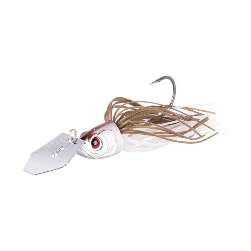 Shimano Yasei Chit Chat Chatter 13 g chatterbait med vibrerande metallsked och silikonkjol för abborre och gädda.