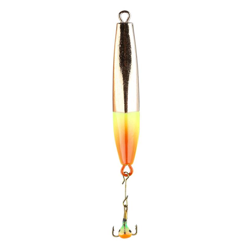 Ifish Svenne 55 mm SKFL – vertikalpirk i silver/koppar/fluo med lyskrok för abborre