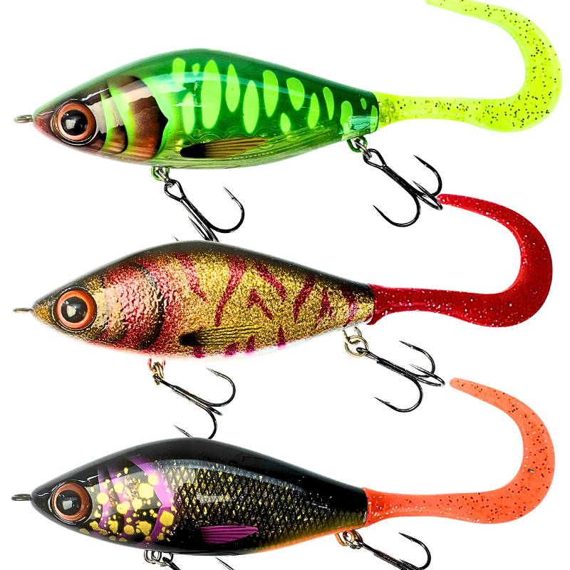 Strike Pro Trueglide Guppie 13,5 cm 120 g Custom – handmålad jerkbait för gäddfiske