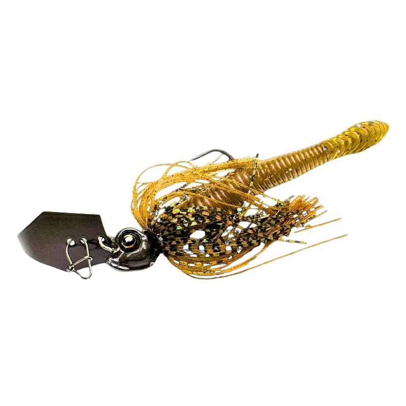 Upplev Custom Blade Jig Bud Tail 18g – Green Pumpkin blade jig för abborre, gädda och gös