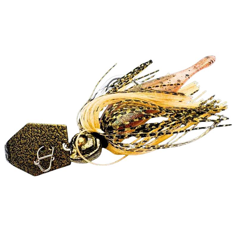 Upplev Custom Blade Jig Leech 22g – Black & Gold chatterbait för predatorfiske efter gädda, gös och abborre
