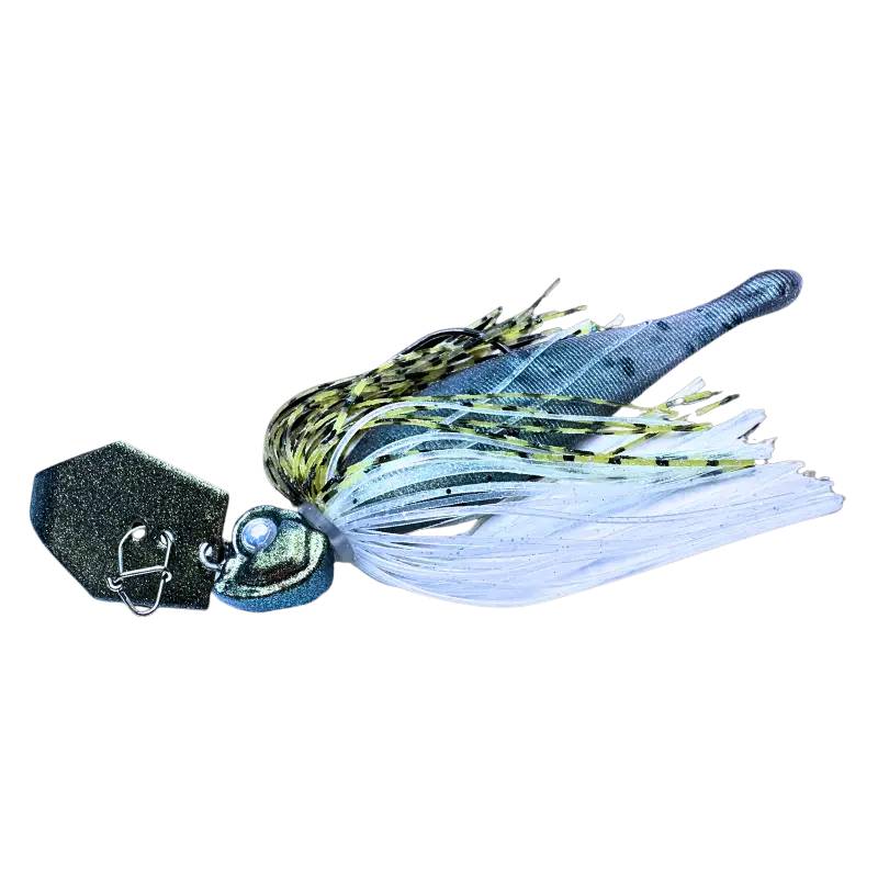 Upplev Custom Blade Jig Leech 22g – Metallic Shiner chatterbait för predatorfiske efter gädda, gös och abborre