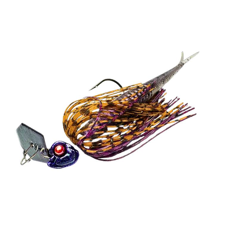 Upplev Custom Blade Jig Twinpin 18g – June Bug chatterbait för predatorfiske efter gädda, gös och abborre