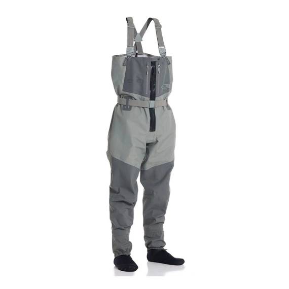 Vision Koski Grey ZIP vadarbyxa med vattentät dragkedja och andningsbar konstruktion för fiske i strömmande vatten.