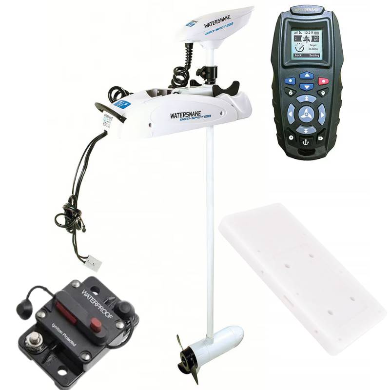 Watersnake Geo-Spot GPS SW65/60 frontmonterad 12 V elmotor för båt, med ankarläge och GPS-styrda ruttfunktioner