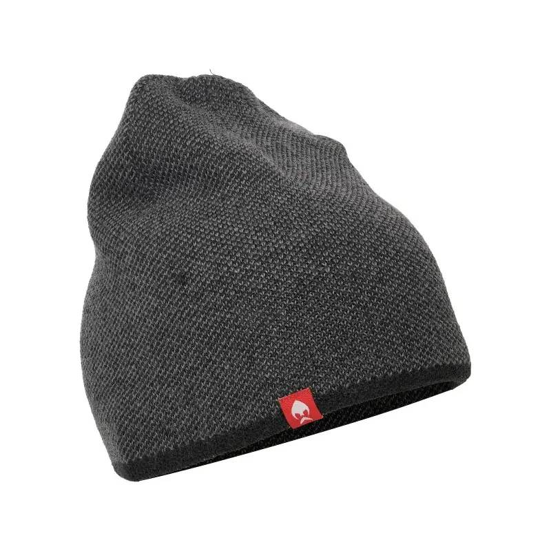 Winter Wool Beanie svart grå merinoullsmössa