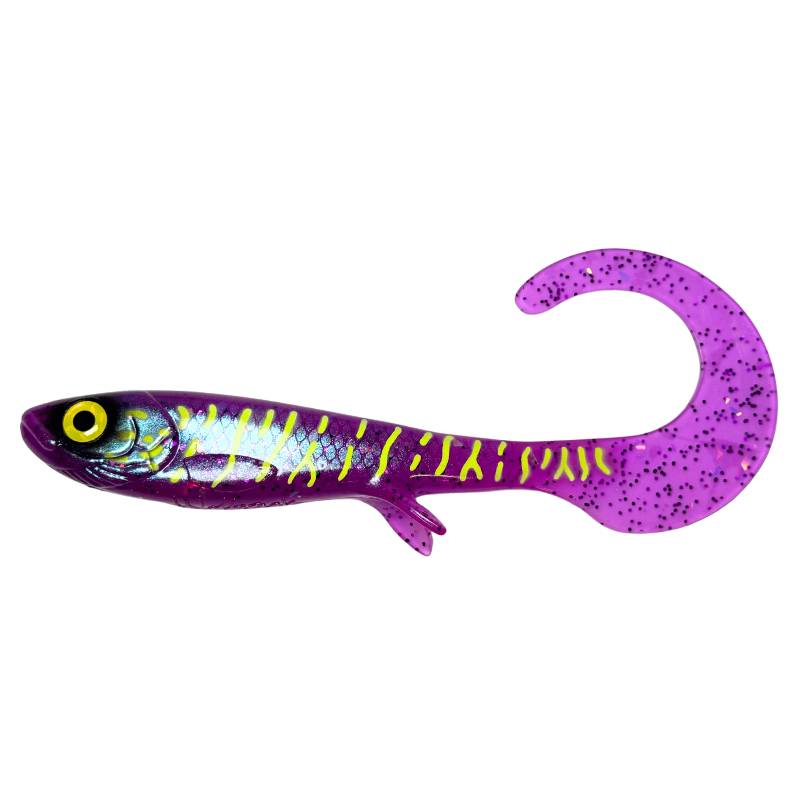 Wolfcreek Curly 22 cm 75 g Junebug Pike gäddjigg med curlytail och UV-kontraster