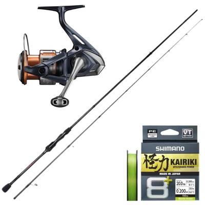 Bite Of Bleak Yoru Combo Premium haspelset med Shimano Nasci 2500-haspelrulle och påspolad flätlina.