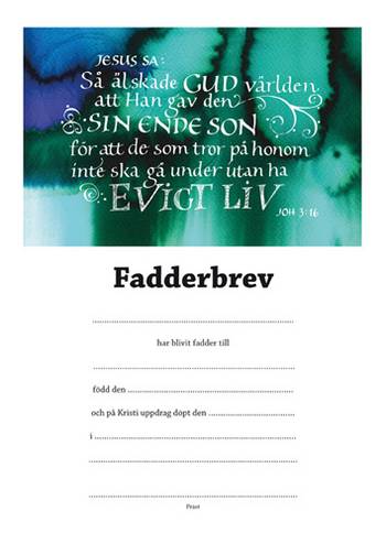 Fadderbrev - Joh 3:16 - Argument, en produkt från Nya Musik som utvecklar och engagerar människor i alla åldrar.