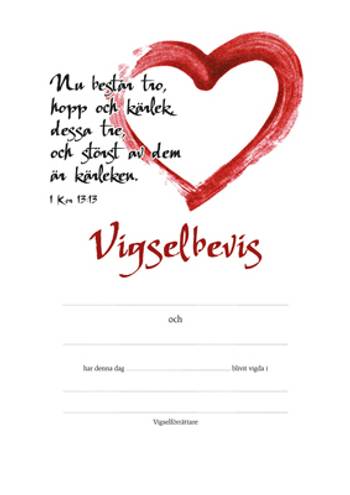 Vigselbevis - Hjärta, en produkt från Nya Musik som utvecklar och engagerar människor i alla åldrar.