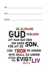 Klisterlapp - Joh 3:16, en produkt från Nya Musik som utvecklar och engagerar människor i alla åldrar.