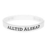Armband - Silikon - Alltid älskad - Vit, en produkt från Nya Musik som utvecklar och engagerar människor i alla åldrar.