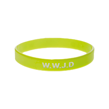 Armband - Silikon - WWJD - Lime, en produkt från Nya Musik som utvecklar och engagerar människor i alla åldrar.