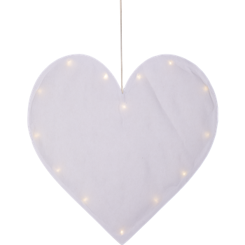 Hängande dekoration - Vitt hjärta i papper, en produkt från Nya Musik som utvecklar och engagerar människor i alla åldrar.